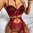 thumbnail image 3 of LYPERLA Baby Doll, Conjunto de lencería de Encaje para Mujer con Cinturones de Liguero, Sujetador y Bragas, sostén y Tanga, Body Ropa de Noche, Bodysuit Sexy y Elegante. brillar Electrónica, 3 of 5