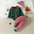 thumbnail image 2 of Mercatoo Newborn Baby Girl Christmas Outfit The Baby Who Stole Christmas Romper Flared Pants Headband Clothes for Twin Baby Girls, 2 of 8