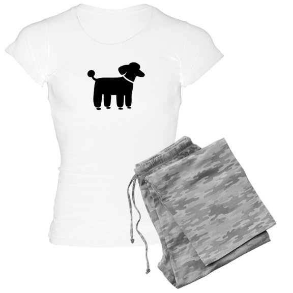 CafePress - Black Poodle - Women's Light Pajamas