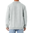 thumbnail image 3 of INSPIRE CHIC Men's Quarter Zip Long Sleeve Knitted Geometric Patterns Pullover Sweatshirt 2XL Light Gray, 3 of 5