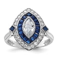 thumbnail image 4 of Sterling Silver Rhodium-plated Cubic Zirconia and Synthetic Blue Spinel Ring Size 7, 4 of 4