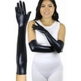 thumbnail image 3 of ToBeInStyle Women's Extra Long Metallic Gloves - Black, 3 of 5