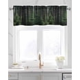 thumbnail image 2 of Summer Forest Linen Curtain Valance for Bedroom/Bathroom/Kitchen/Office/Living/Dining Room Windows,Nature Green Tree Modern Landscape Watercolor Pocket Topper Drapes Decorative Cafe Drapery 54x18, 2 of 6