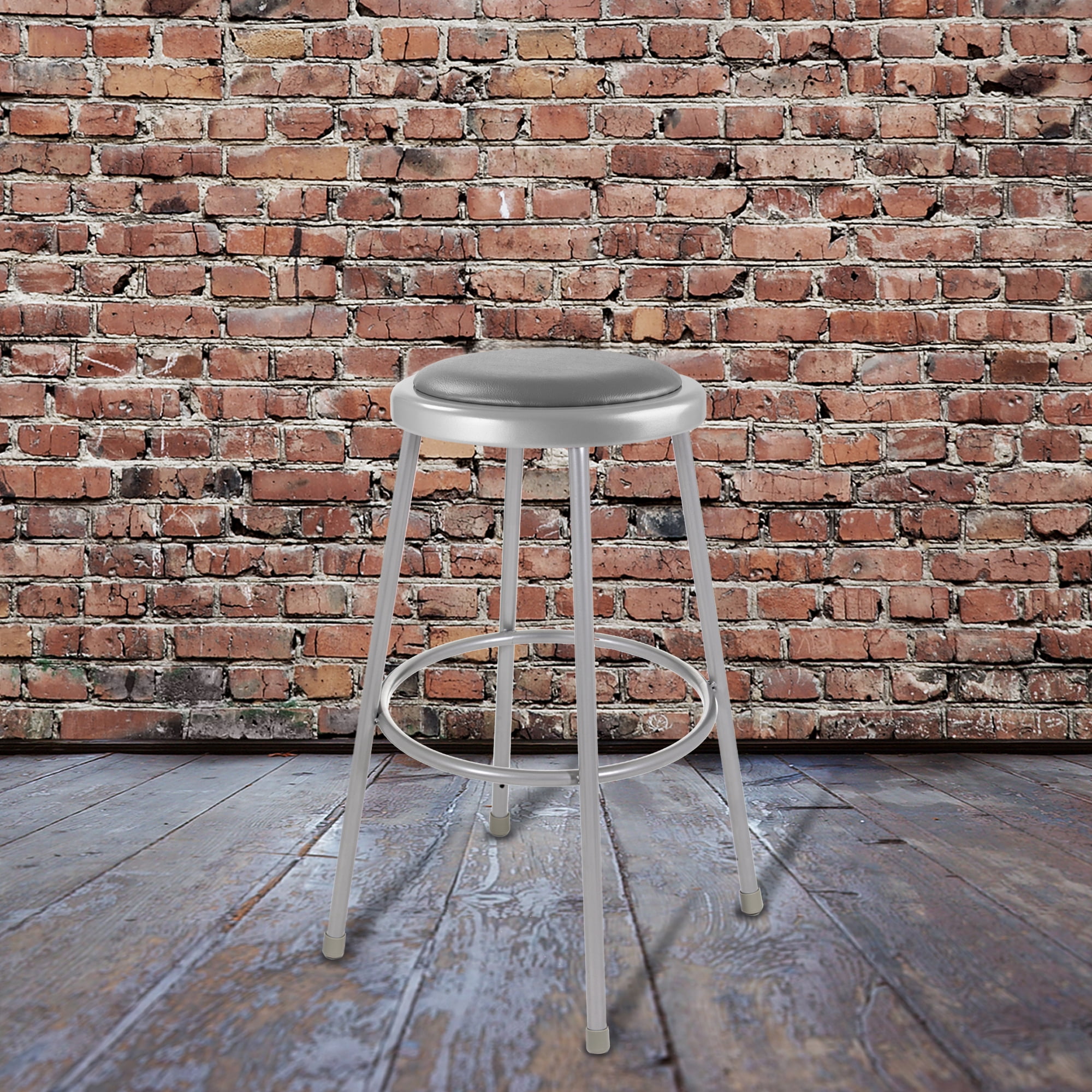 Hampden Furnishings Otto Collection 30" Vinyl Padded Science Stool, Grey, Pack of 2