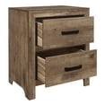 thumbnail image 3 of Miekor Furniture Bedroom Wooden Nightstand 1pc Weathered Pine Finish 2x Drawers Transitional Style Furniture B5A9575, 3 of 9