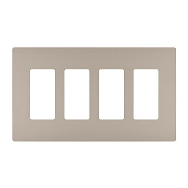 Legrand radiant Screwless Wall Plates for Decorator Rocker Outlets, 4Gang, Brushed Nickel