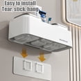 thumbnail image 4 of BTideas Toothbrush Holders for Bathrooms,2 Cups Toothbrush Holder Wall Mounted with Brush Sink,White, 4 of 8