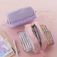 thumbnail image 6 of Large Capacity 4 Compartment Pencil Box, 8.7x3.9x3.7in Multi Layer Zipper Stationery Organizer Multifunctional Colorful Pen Bag for Student Supply Black, 6 of 6