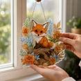 thumbnail image 5 of Kuokaa Fall Diamond Art Hanging Ornament Kit, DIY Autumn Gem Painting Suncatcher with Sparkling Plastic Gems, Printed Pattern and Hanging Cord, Window and Wall Decor (Fox), 5 of 7