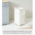 thumbnail image 2 of Yamazaki Home Laundry Hamper with Cotton Liner - Two Sizes, White, Steel + Cotton, Small, 12 gallons, 45 liters, Collapsible, Handles, Machine Washable, Removable Liner, No Assembly, 2 of 7