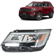 Genrics Black Bezel DRL Headlamp Headlights Assembly Driver Side Replacement for 2016-2019 Explorer