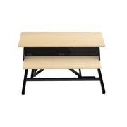 Two-Tier Pneumatic Standing Desk Converter - White Oak