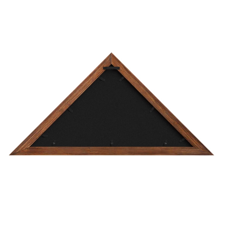 Emma + Oliver Rustic Brown Wood Military Flag Shadow Box for 9.5' x 5' American Veteran Burial Flag - Wall Mount or Freestanding - Walmart.com