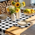 thumbnail image 6 of Round Woven Placemats 1 pc, Black White Plaid Washable&Heat Resistant Plastic Wipeable Placemats for Round Table Checkerd Pattern Kitchen Dining Table Decor, 13in,, 6 of 9