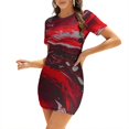 thumbnail image 1 of Several Hundred Square Neck Dress Cute Loose Print Dresses Elegant Beach Party Dress Graphic Design Digital Acrylic Ink Ink, 1 of 5