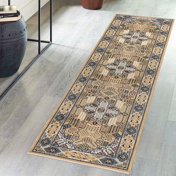 Unique Loom Narenj Collection Area Rug - Liverpool (3' x 13' 1" Runner Beige/Blue)