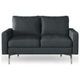 thumbnail image 3 of Pemberly Row 58" Square Arm Modern Linen Fabric Loveseat in Dark Gray, 3 of 3