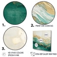 thumbnail image 3 of Designart "Fusion Of Gold And Green Tranquil Waves II" Abstract Shapes Canvas Prints, 3 of 7