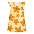 thumbnail image 1 of WERYOUNG Robes pour Filles Été Décontracté Confortable Imprimé Fleuri Col Rond Manches Volantes Vêtements de Maison Pyjamas Tendance Robe Ample, Orange, 7-8 Ans, 1 of 2