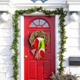 thumbnail image 4 of Guirnalda de Grinch, guirnalda de Navidad, como el Grinch, decoración de corona de arpillera de Navidad, regalos estupendos y encantadores para amigos, guirnalda de Navidad Adepaton LL-1312, 4 of 5