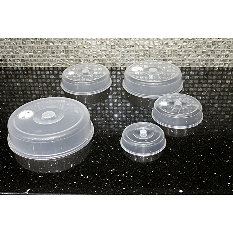 5 Piece Ventilated Microwave Covers Adjustable Steam Vents Assorted Sizes BPA  Free Mixed Sizes For Large & Small Food Plates Bowls by Dependable  Industries 