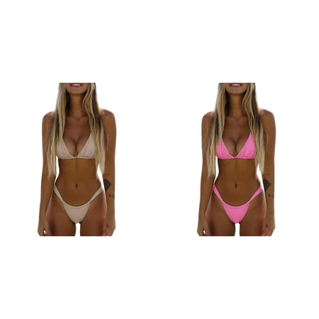(2-Pack) Kcodviy High Two Up Bikini Swim Tights for Women 2X Piece Up Women Cut Women Swimsuit Tops with A Bra Lace Solid Swimsuit Short Tops for Women for Skirts Set Push Swimwears Tankinis Se