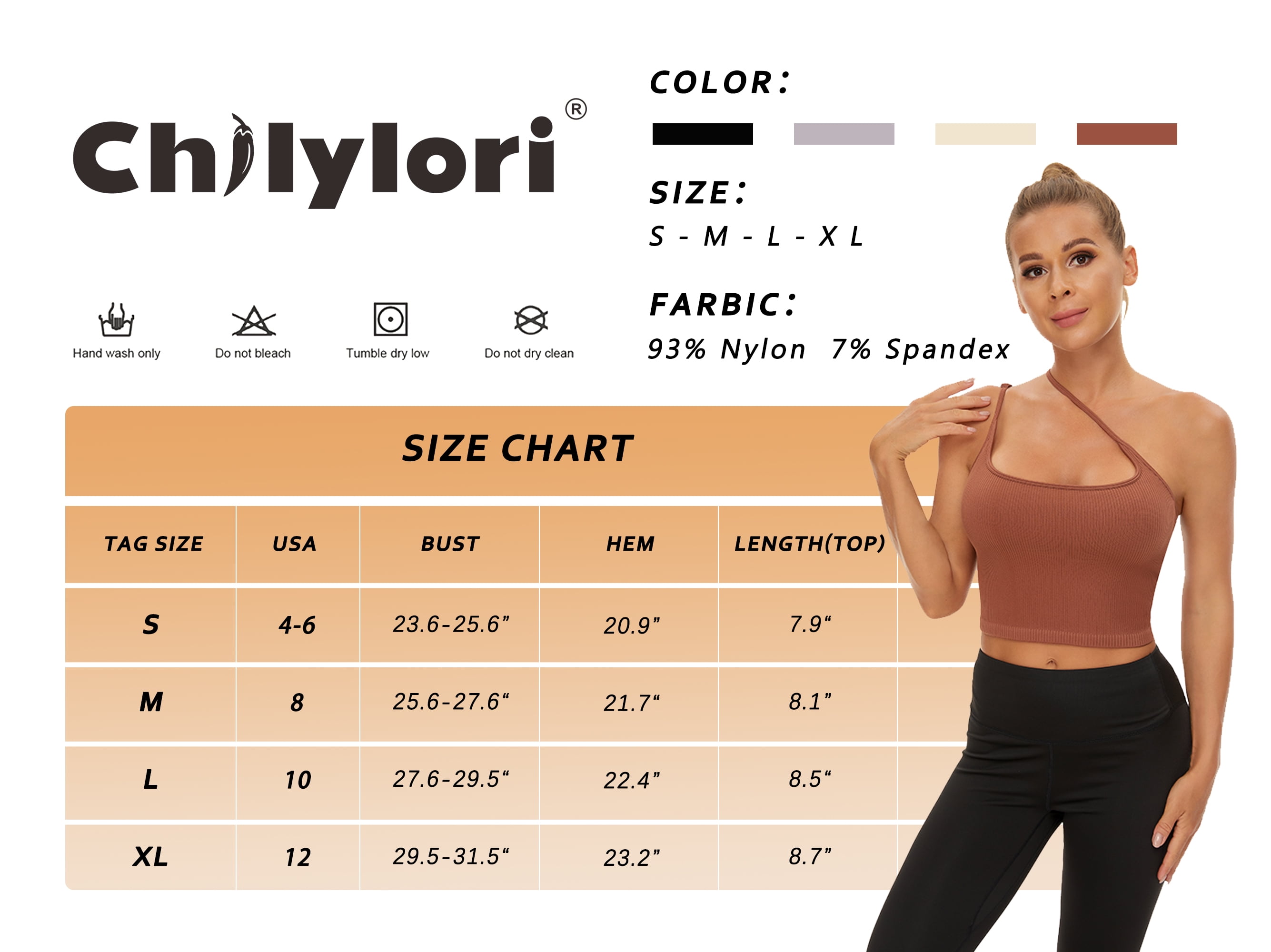 Chilylori Women's Seamless Sports Bra Workout Crop Top Tank Tops for Women  Long Lined Sports Bra Ribbed Crop Top Fitness