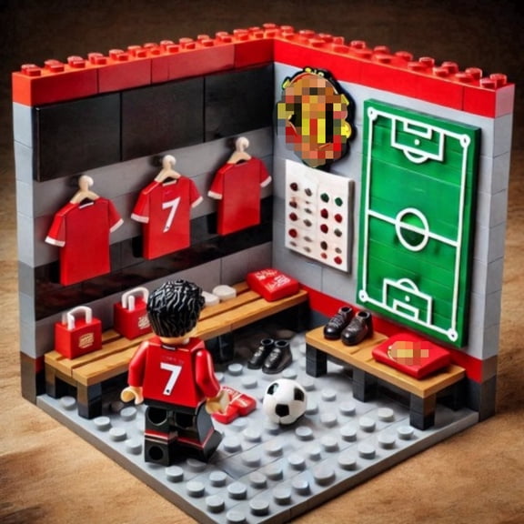  Creative Novelty Football Team Bedroom Building Block Kit, Display Case Sets, Collectibles Gifts for Sports Fans Enthusiasts