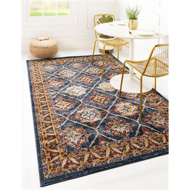 Unique Loom 3135284 8 x 10 ft. Rhea Utopia Rectangular Rug, Navy Blue