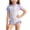 Purple B, variant on WRKEKC Girls Swimsuit Cat Print Short Sleeve Half Zip Top with Ruffled Skirt and Boyshort Bottoms Two Piece Bathing Suit 3-13 Years