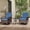 Navy Blue, variant on Wiilayok 3 Pieces Outdoor Swivel Glider Rocker Bistro Set, PE Wicker Rattan Patio Furniture Set, Rocking Chairs for Porch Deck Backyard, Navy Blue