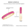 thumbnail image 4 of Rosec Jewels Half Eternity Band Ring with Created Pink Sapphire for Women (1.75 CT, AAAA Quality), 14K Yellow Gold, US 3.00, 4 of 7