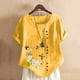 thumbnail image 2 of Gibobby Camisetas Mujer Manga Corta Nueva camiseta algodón informal con estampado Retro literario y artístico elegante para mujer(Amarillo,CH), 2 of 4