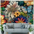 thumbnail image 4 of Creowell  Colorful Floral Tapestry Wall hanging, Bright Boho Fabric Blossom Tapestries, Multi Color Tapestry for Bedroom Home Hippie Wall Decor  40x30inch, 4 of 6