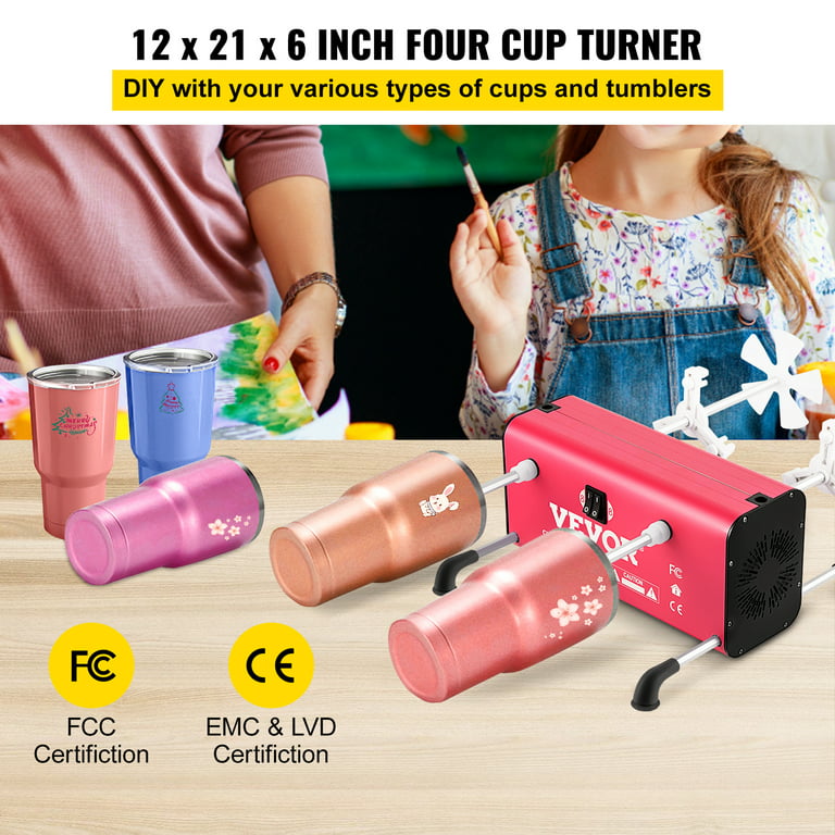 VEVOR Double Cup Turner for Crafts Tumbler, 2-Arm Tumbler Turner DIY  Glitter Epoxy Resin Tumblers, Epoxy Pen Turner Attachment with Silent UL  Motor Two-Way Rotation, Cup Spinner Machine for Starters - Yahoo