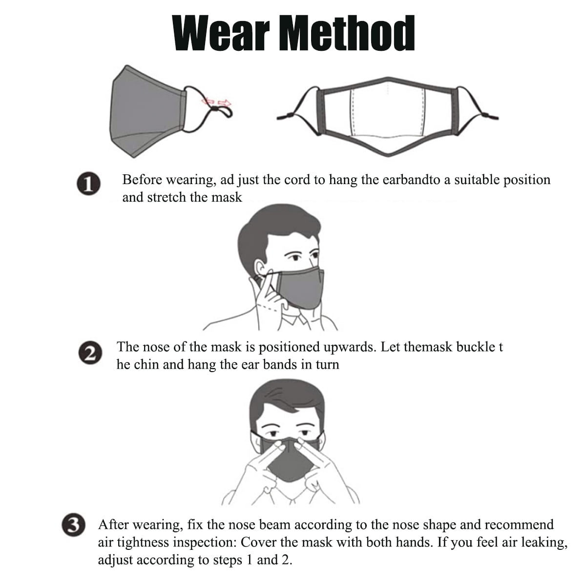 【in Stock U.S.!!!】 Washable Face Cover with Filters Reusable Dustproof Face Protection with Adjustable Ear Strap