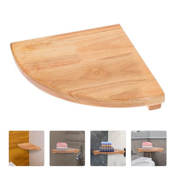 HEMOTON Wall Corner Shelf Wooden Shelf Room Decoration 21x21cm