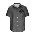 thumbnail image 4 of WREESH Men's Button Down Shirts Fashion Print Short Sleeve Turndown Collar Shirts Casual Tops Dark Gray, 4 of 5