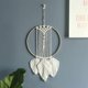 thumbnail image 1 of Colgante de pared, tejido Boho Chic decoración de pared algodón hoja pluma dormitorio decoración gran decoración de arte de pared, decoraciones bohemias para el hogar acento de pared, 1 of 8