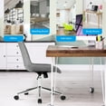 thumbnail image 4 of Costway Mid Back Armless Office Chair Adjustable Swivel Fabric Task Desk Chair Gray, 4 of 10