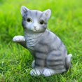 thumbnail image 1 of Miniature Animal Figurines Garden Ornament Landscaping Layout for Grey cat, 1 of 8