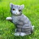 thumbnail image 1 of Estatua de animal en miniatura, adorno de jardín, decoración artística, decoración de patio, diseño de paisajismo, escultura de resina, para porche, Gato gris Soledad Estatuilla en miniatura, 1 of 8