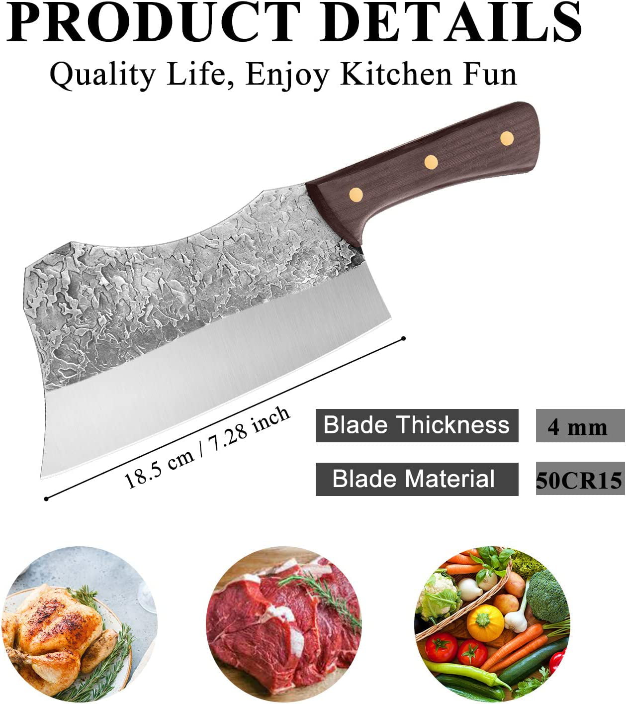 Lion Heavy-Duty Butcher Knife Meat Cleaver Hand Forged
