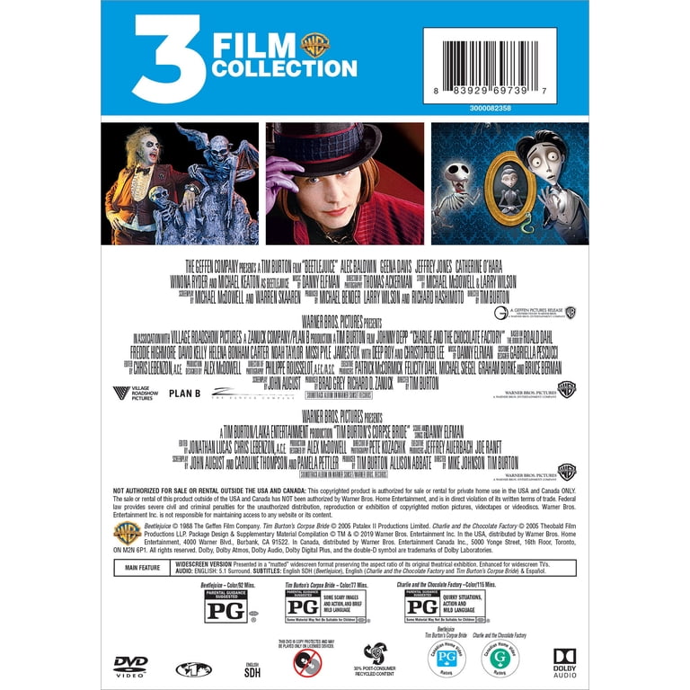 3 Film Collection: Beetlejuice / Charlie & Chocolate / Corpse