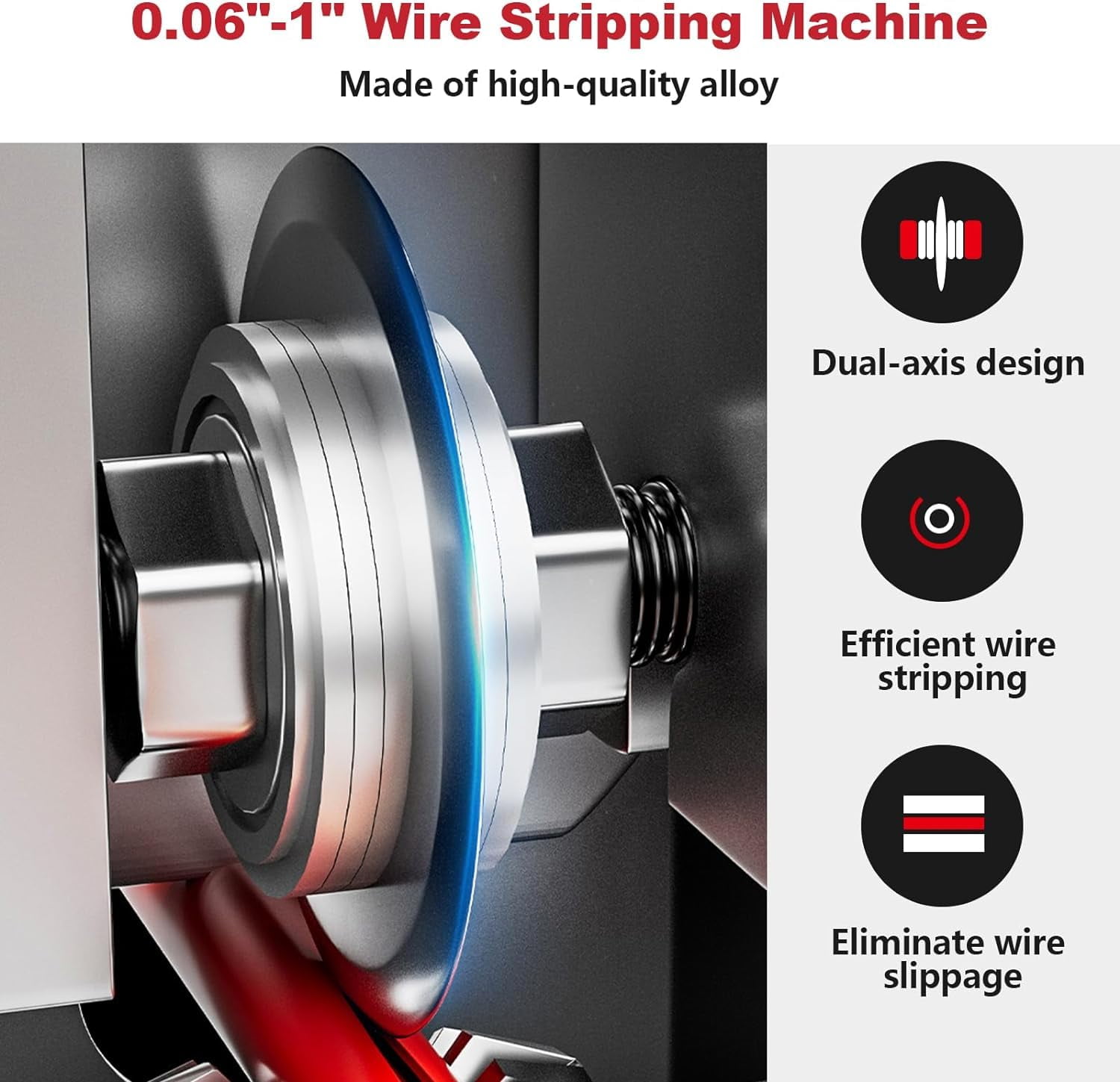 Manual Wire Stripping Machine Gauge Wire 0.06-1 inches,Scrapping Copper Wire Peeler Machine,Drill Powered Hand Crank Wire Stripper Tool for Scrap Copper Recycling