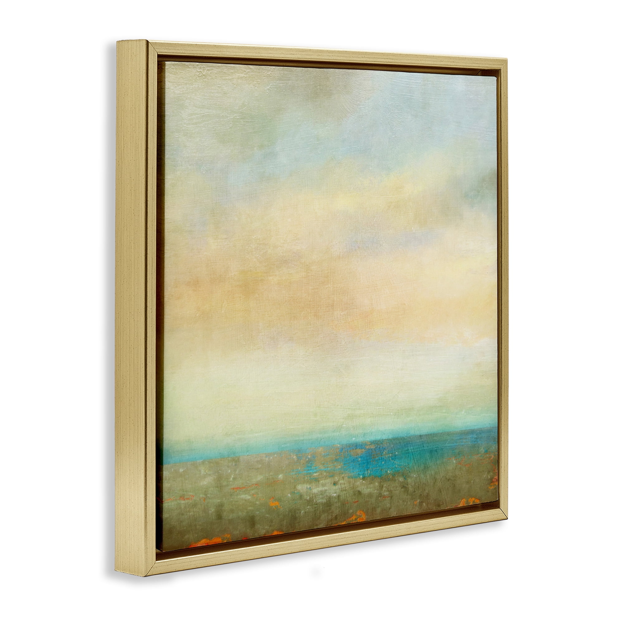 Stupell Industries Abstract Sunlit landscape Landscape Painting Gold Floater Framed Canvas Art Print Wall Art, 25 x 25