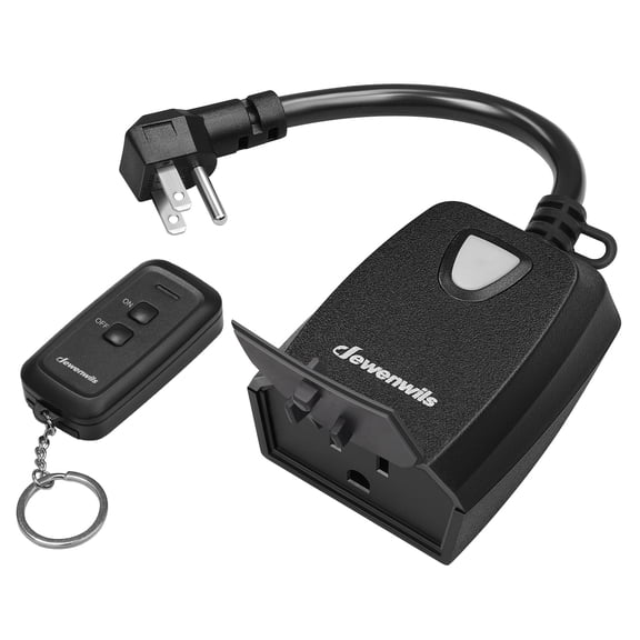 DEWENWILS Wireless Remote Control Electrical Outlet for Christmas, 15 AMP Heavy Duty, 3-Prong Plug-in Outlet, 100 Feet Range, Pre-Programmed, ETL and FCC Listed