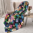 thumbnail image 3 of Sikiie Colorful Flowers Cozy Flannel Fleece Throw Blanket: Lightweight & Thick for All Seasons - Perfect for Women, Men, & Kids"60"x50", 3 of 6