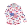 thumbnail image 4 of Womens Fourth of July Shirt Long Sleeve Button Down Tops 250th Anniversary USA Flag Shirt Dressy Work Blouse Independence Day Outfits, 4 of 5