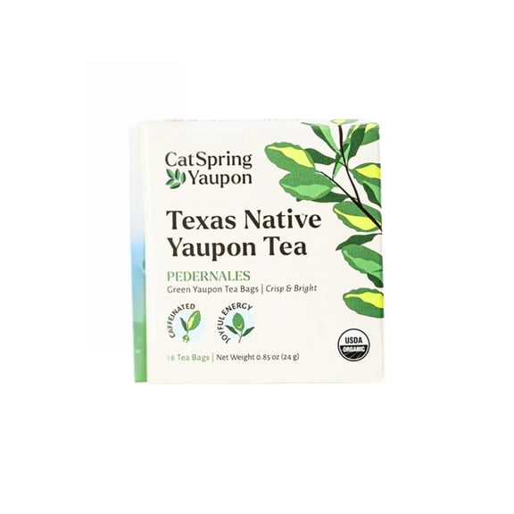 CatSpring Yaupon Tea, Yaupon Green Pedernales, Light Roast, Organic - 1 box